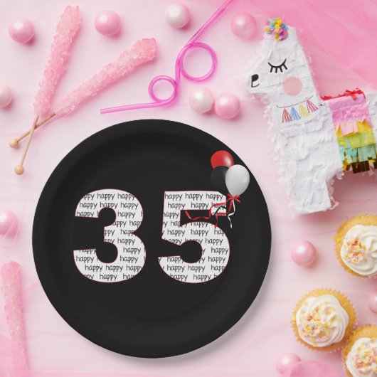 Fijne 35ste verjaardag op zwart Bord (Feest)