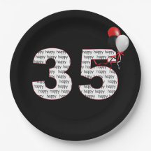 Fijne 35ste verjaardag op zwart Bord