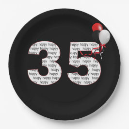 Fijne 35ste verjaardag op zwart Bord