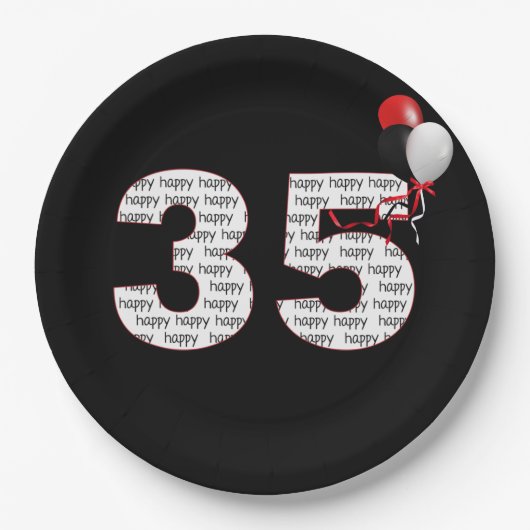 Fijne 35ste verjaardag op zwart Bord (Voorkant)