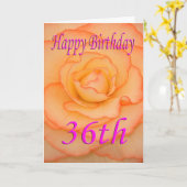 Fijne 36e verjaardag Bloem Kaart (Gele Bloem)