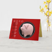 Fijne 3D PIg jaar dierentuin geboortedag kiezen kl Kaart (Gele Bloem)