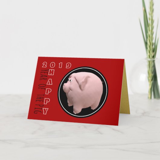 Fijne 3D PIg jaar dierentuin geboortedag kiezen kl Kaart (Voorkant)