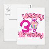 Fijne 3e verjaardag! briefkaart (Voorkant / Achterkant)