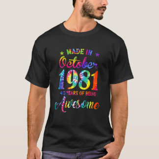 Fijne 40e verjaardag van de decoratie van oktober t-shirt