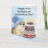 Fijne 47e Groundhog Day-verjaardag Kaart (Voorkant)