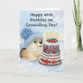 Fijne 48e Groundhog Day-verjaardag Kaart (Voorkant)