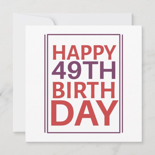 Fijne 49ste verjaardag. kaart (Voorkant)