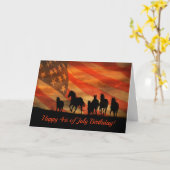 Fijne 4 juli 2010 Kaart Paarden en vlag (Gele Bloem)