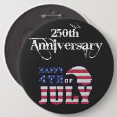 Fijne 4 juli 250ste verjaardag ronde button 6,0 cm (Voorkant /achterkant)