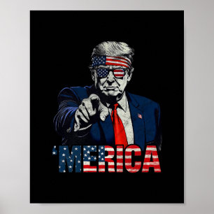 Fijne 4 juli Amerika Trump Amerikaanse Vlag Vs 1 Poster