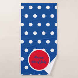 Fijne 4 juli badhanddoeken (Blauw, Wit & Rood) Bad Handdoek