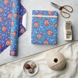 Fijne 4 juli Ik hou van de VS Patriottische Gnome Cadeaupapier
