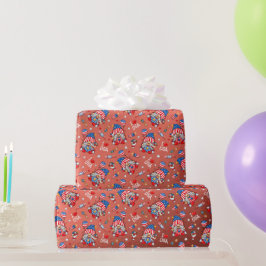 Fijne 4 juli Ik hou van de VS Patriottische Gnome  Cadeaupapier