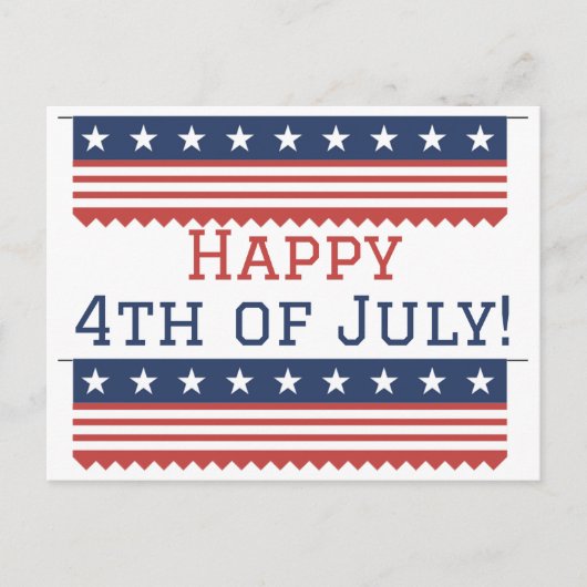 Fijne 4 juli onafhankelijkheidsdag feest  briefkaart (Voorkant)