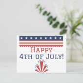 Fijne 4 juli Onafhankelijkheidsdag viering  Briefkaart (Staand voorkant)