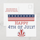 Fijne 4 juli Onafhankelijkheidsdag viering  Briefkaart (Voorkant / Achterkant)
