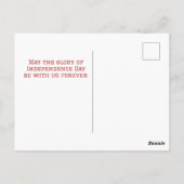 Fijne 4 juli Onafhankelijkheidsdag viering  Briefkaart (Achterkant)