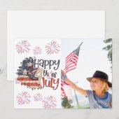 Fijne 4 juli persoonlijke fotokaart feestdagenkaart (Voorkant / Achterkant)