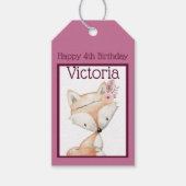 Fijne (4de) verjaardag - Tribale Fox Cadeaulabel (Voorkant)