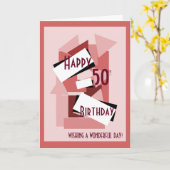 Fijne 50e verjaardag en wens je een fijne dag kaart (Gele Bloem)