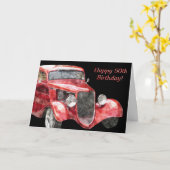 Fijne 50ste verjaardag! Halve eeuw klassieke auto Kaart (Gele Bloem)