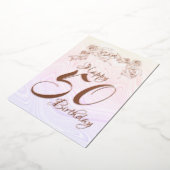 Fijne 50ste verjaardag met goud folie feestdagenkaart (Gedraaid)