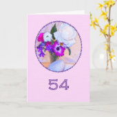 Fijne 54ste verjaardag met een bloemenschilderij kaart (Gele Bloem)