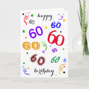 Fijne 60ste verjaardag - Wowza! Gevouwen Wenskaart Kaart