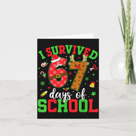 Fijne 67e schooldag Grappig kerst 67 meme S Kaart (Voorkant)