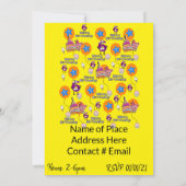 Fijne 6de verjaardag van de uitnodiging van de ver (Achterkant)