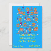 Fijne 6de verjaardag van de uitnodiging van de ver (Achterkant)