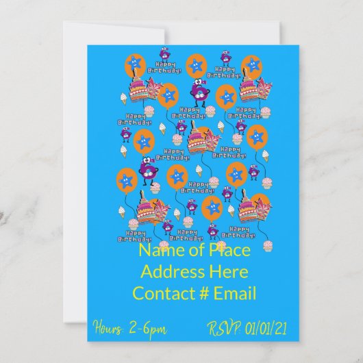 Fijne 6de verjaardag van de uitnodiging van de ver (Achterkant)