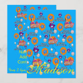 Fijne 6de verjaardag van de uitnodiging van de ver (Voorkant / Achterkant)