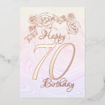 Fijne 70ste verjaardag met Gold Foil Holiday Kaart