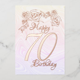 Fijne 70ste verjaardag met Gold Foil Holiday Kaart