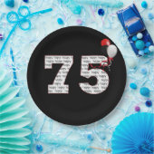 Fijne 75ste verjaardag op zwart Bord (Feest)