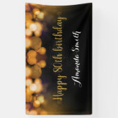 Fijne 80ste verjaardag banner. Zwart en goudglitte Spandoek (Verticaal)