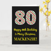 Fijne 80ste verjaardag en prettige kerstdagen, aan kaart (Gele Bloem)