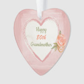 Fijne 80ste verjaardag grootmoeder ornament (voorkant)