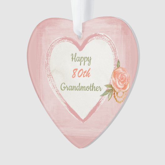 Fijne 80ste verjaardag grootmoeder ornament (voorkant)