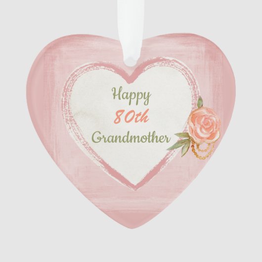 Fijne 80ste verjaardag grootmoeder ornament (voorkant)