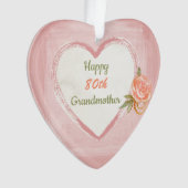 Fijne 80ste verjaardag grootmoeder ornament (voorkant)