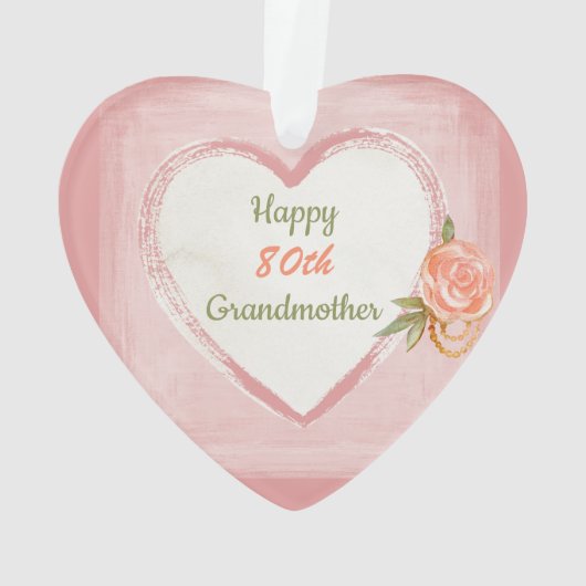 Fijne 80ste verjaardag grootmoeder ornament (achterkant)