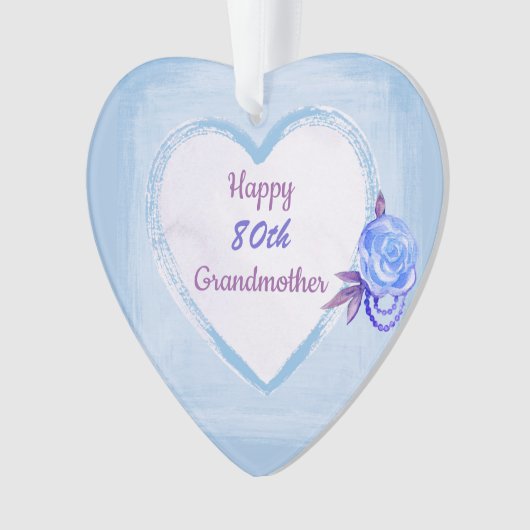 Fijne 80ste verjaardag grootmoeder ornament (voorkant)
