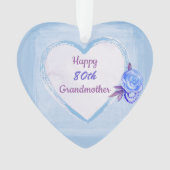 Fijne 80ste verjaardag grootmoeder ornament (voorkant)