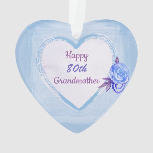 Fijne 80ste verjaardag grootmoeder ornament (achterkant)