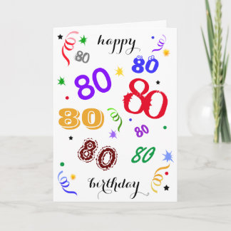 Fijne 80ste verjaardag - Wowza! Gevouwen Wenskaart Kaart