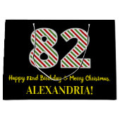 Fijne 82e verjaardag & prettige kerst, aangepaste  groot cadeauzakje (Voorkant)