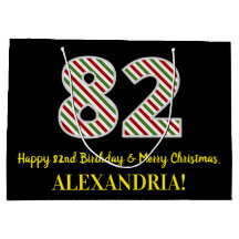 Fijne 82e verjaardag & prettige kerst, aangepaste 